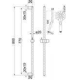 ACL Cora Shower and Rail Matt Black